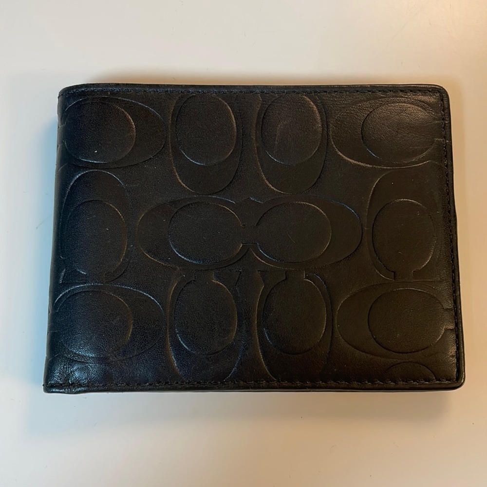 Coach leather bifold wallet
